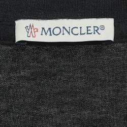 Moncler Black Logo Embellished Cotton Half Sleeve T-Shirt S