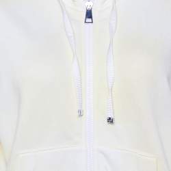 Pre Owned Moncler Yellow Tie-Dye Cotton Zip Up Hooded Cardigan S