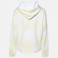 Pre Owned Moncler Yellow Tie-Dye Cotton Zip Up Hooded Cardigan S