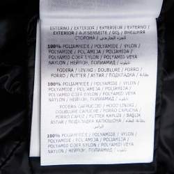 Pre Owned Moncler Black Down Fur Trim Hooded Hermifur Long Jacket L