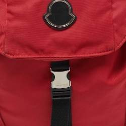 Moncler Red/Black Nylon Drawstring Flap Convertible Backpack