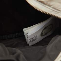 Pre Owned Moncler Light Grey Nylon Puffer Mini Crossbody Bag