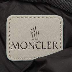 Pre Owned Moncler Light Grey Nylon Puffer Mini Crossbody Bag