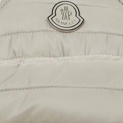 Pre Owned Moncler Light Grey Nylon Puffer Mini Crossbody Bag