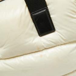 Pre Owned Moncler White Nylon Water-Repellent Caradoc Tote