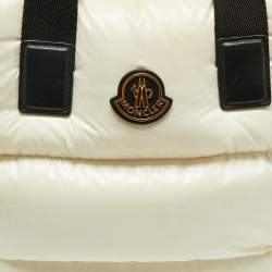 Pre Owned Moncler White Nylon Water-Repellent Caradoc Tote