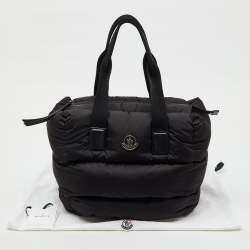 Pre Owned Moncler Black Padded Nylon Caradoc Water-Repellent Tote