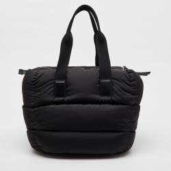 Pre Owned Moncler Black Padded Nylon Caradoc Water-Repellent Tote