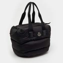 Pre Owned Moncler Black Padded Nylon Caradoc Water-Repellent Tote