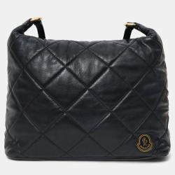 مملوكة مسبقًا Moncler Black Leather Quilted Backpack