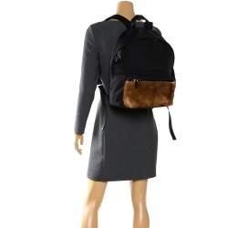 Givenchy Black/Brown Nylon and Calfhair Backpack
