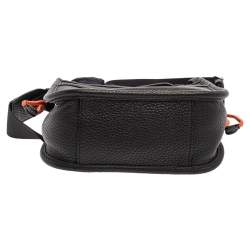 Pre Owned Moncler Black/Navy Blue Pebbled Leather Rania Shoulder Bag