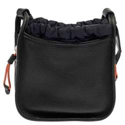 Pre Owned Moncler Black/Navy Blue Pebbled Leather Rania Shoulder Bag