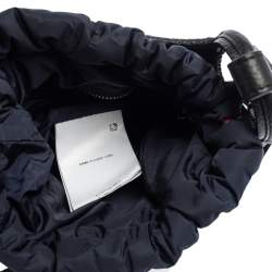 Pre Owned Moncler Black/Navy Blue Pebbled Leather Rania Shoulder Bag