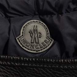 Pre Owned Moncler Black/Navy Blue Pebbled Leather Rania Shoulder Bag