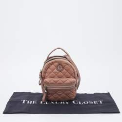 Pre Owned Moncler Dusty Pink Quilted Nylon Georgine Zaino Shoulder Bag