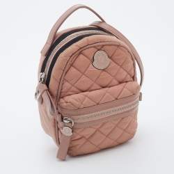 Pre Owned Moncler Dusty Pink Quilted Nylon Georgine Zaino Shoulder Bag