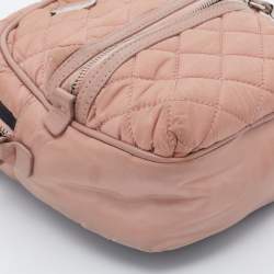 Pre Owned Moncler Dusty Pink Quilted Nylon Georgine Zaino Shoulder Bag