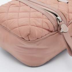 Pre Owned Moncler Dusty Pink Quilted Nylon Georgine Zaino Shoulder Bag