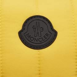Pre Owned Moncler Yellow/Black Quilted Nylon Logo Belt Bag