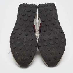 Moncler White/Grey Suede and Leather Low Top Sneakers Size 43