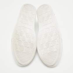 Pre Owned Moncler White Leather New Monaco Low Top Sneakers Size 40