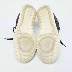 Moncler Black Neoprene and Rubber Emilien Lace Up Sneakers Size 38