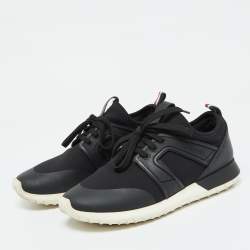Moncler Black Neoprene and Rubber Emilien Lace Up Sneakers Size 38