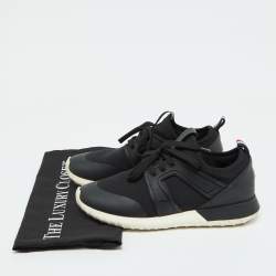Moncler Black Neoprene and Rubber Emilien Lace Up Sneakers Size 38