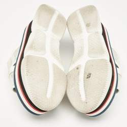 Moncler White/Silver Leather Zelda Platform Sandals Size 37