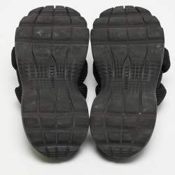 Pre Owned Moncler Black Knit Fabric Knot  Flat Sandals Size 39