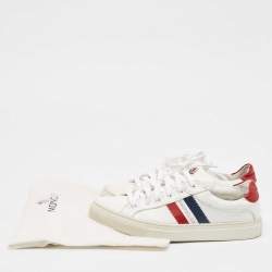 Moncler White Leather Ryegrass Sneakers Size 38.5