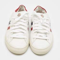 Moncler White Leather Ryegrass Sneakers Size 38.5