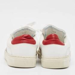 Moncler White Leather Ryegrass Sneakers Size 38.5