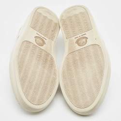 Moncler White Leather Ryegrass Sneakers Size 38.5