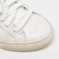 Moncler White Leather Ryegrass Sneakers Size 38.5