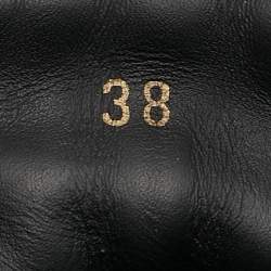 Pre Owned Moncler Black Leather Heeled Ankle Boots Size 38