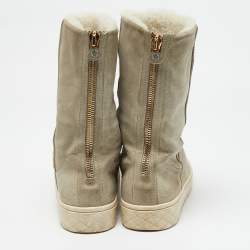 Moncler Grey Suede Snow Boots Size 38