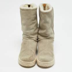 Moncler Grey Suede Snow Boots Size 38