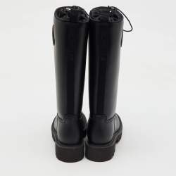 Moncler Black Rubber Kickstream High Rain Boots Size 37