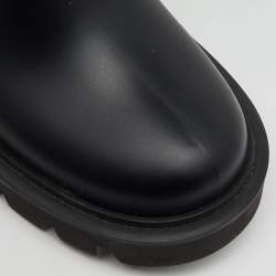 Moncler Black Rubber Kickstream High Rain Boots Size 37