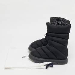 Pre Owned Moncler Black Nylon Gaia Mid Snow Boots Size 38