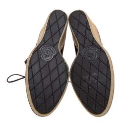 Moncler Brown Suede Celie Lace Up Wedge Ankle Boots Size 37