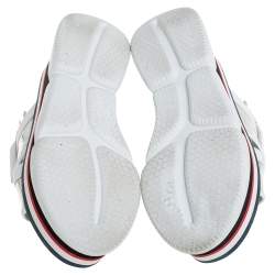 Moncler White/Silver Patent and  Leather Zelda Platform Sandals Size 37