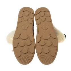 Moncler Tri-Color Shearling Fur and Leather Snow Boots Size 38 