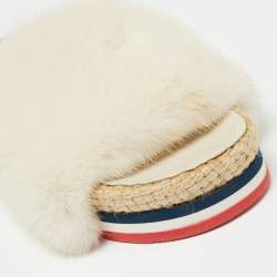 Moncler Cream Fur Flat Sandals Size 37