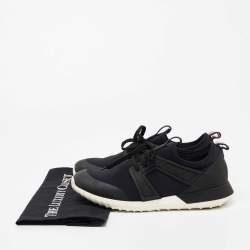 Moncler Black/Navy Blue Neoprene Emilien Lace-Up Sneakers Size 40