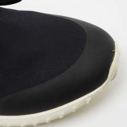 Moncler Black/Navy Blue Neoprene Emilien Lace-Up Sneakers Size 40