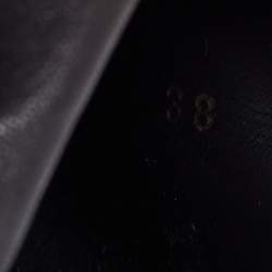 Pre Owned Moncler Black Leather Ankle-Tie Espadrille Flats Size 38