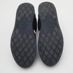 Pre Owned Moncler Navy Blue Suede New Monaco Low Top Sneakers Size 40